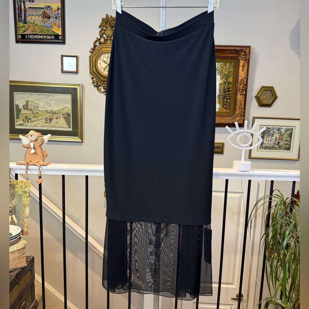 Sympli Black Reversible Moxie Maxi Skirt Mesh Overlay Size 10 - Picture 6 of 17